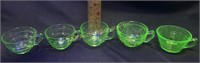 Uranium green depression glass - cups