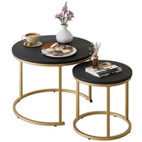 Coffee Table Nesting Set of 2 Round End Table