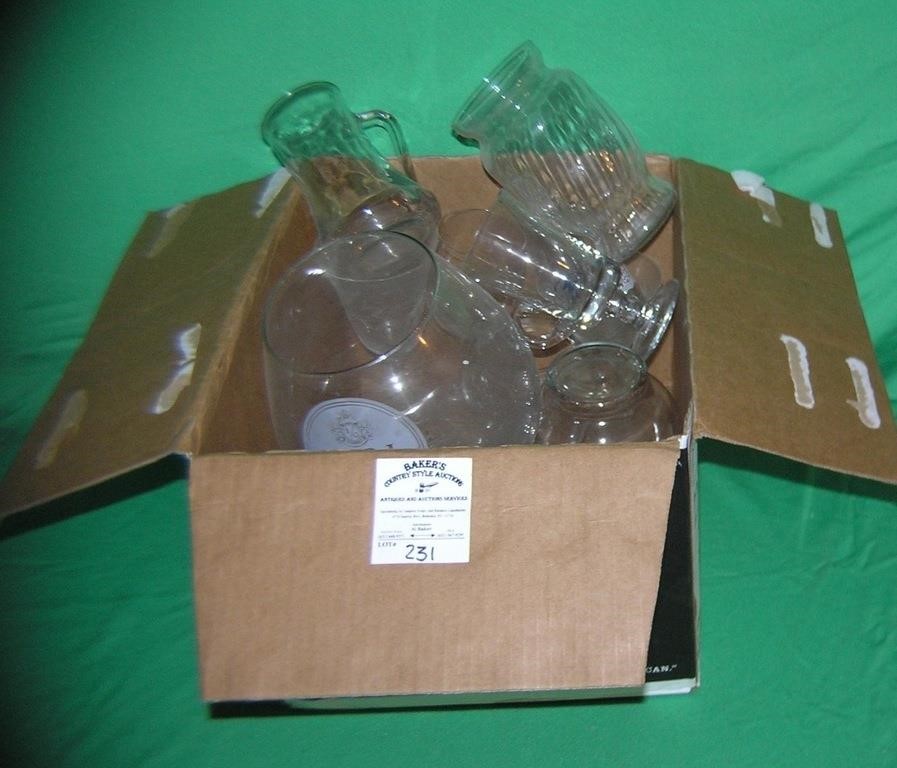 Box full of estate glassware