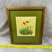 Wooden Framed Flower Picture by Belting