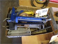 Box of tools including vise grips & more