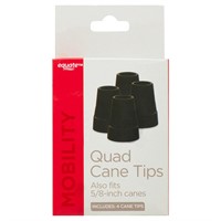 Equate Rubber Quad Cane Tips, Black AZ14