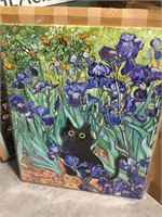 Vincent Van Gogh's Irises Cat Print