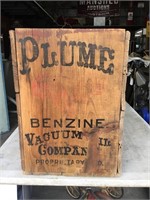 Plume Benzine Vacuum Oil Co Wooden Box