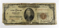1929 $20 NATIONAL CURRENCY KANSAS CITY