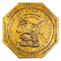 1852 Assay 887 $50 Gold