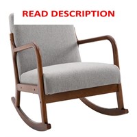 $205  Modern Grey Upholstered Rocking Armchair wit