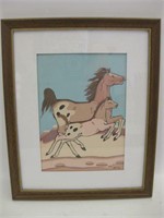 8.5" x 10.5" Framed Percy Sandy NA Serigraph