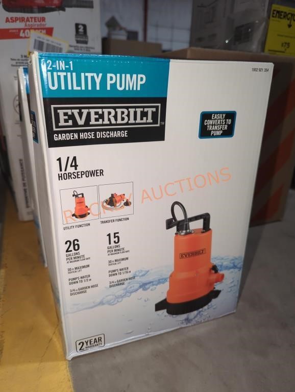 Everbilt 1/4HP Garden Hose Discharge Utility Pump