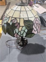 2 Floral glass shade lamps