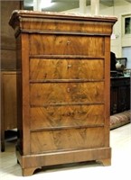 Louis Philippe Style Mahogany Tall Chest.