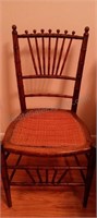 Wooden Chair w Bamboo Seat 32x17