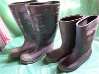 2 PAIR RUBBER BOOTS