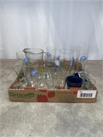 Large lot of beer advertising glasses, shot