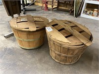 2 FRUIT BASKETS W/ COVERS