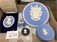 VINTAGE WEDGEWOOD PLAQUES, BELL, MORE