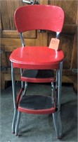 Cosco stool step ladder combo red / chrome