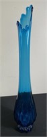 24 In. Blue Swung Glass Vase