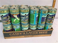 RARE Case of Casey’s Lager Beer cans w/ orig flat