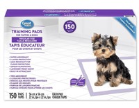 GREAT VALUE PUPPY TRAINING PADS / 150 COUNT / 5