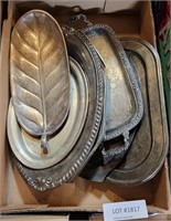 FLAT OF VTG. SILVERPLATED SERVING TRAYS