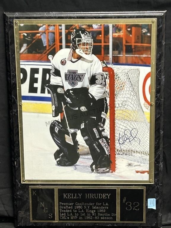 Signed Kelly Hrudey LA Kings 16x20 Photo Mounted