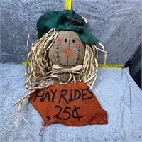 Scarecrow "Hayrides" Fall Decoration