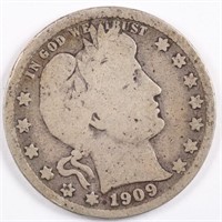 1909-D Barber Quarter - Full Rim