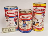 3 CLASSIC TINKERTOY, BUILDING TOYS + CONTAINERS