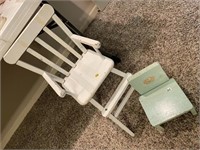 Doll high chair and stool
