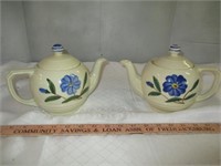 Pair of Ceramic Hand Painted Tea Pots