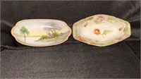 2 Vintage Nippon Hand Painted Porcelain Dishes