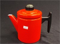 'Arabia'  red enamel coffee percolator