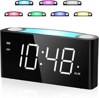 NEW / Alarm Clock with 7-Colors , USB chargers