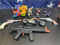 Toy Guns Motorcycles Cars Boat & Airplane Lot