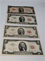 (4) 1928, 1953, 1963 Two Dollar