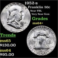 1952-s Franklin 50c Grades Choice+ Unc