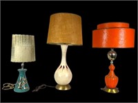 3 Mid Century Modern Table Lamps