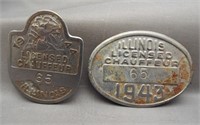 1943 & 1944 Illinois Chauffer badges.
