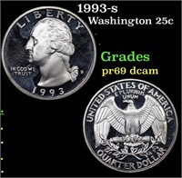 Proof 1993-s Washington Quarter 25c Grades GEM++ P