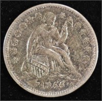 1855 SEATED LIBERTY HALF DIME CH AU