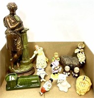 Lot Of Porcelain Ceramic Resin Figures Music Box