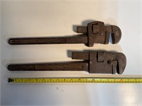 Two Vintage Monkey Pipe Wrenches Chicago