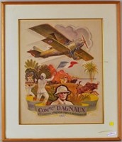Vintage French Aerial Poster, "Comdant Dagnaux"