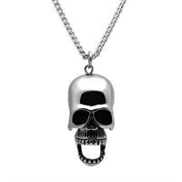 High Polished Open Jaw Skull Pendant