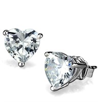 Heart Cut 4.00ct White Sapphire Stud Earrings