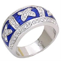 Stylish .25ct White Topaz Blue Epoxy Ring