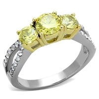 Two-tone Gold-ion Plated 1.34ct Peridot Ring