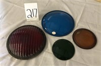 GLASS LENS COVERS - BLUE / ORANGE / GREEN /RED