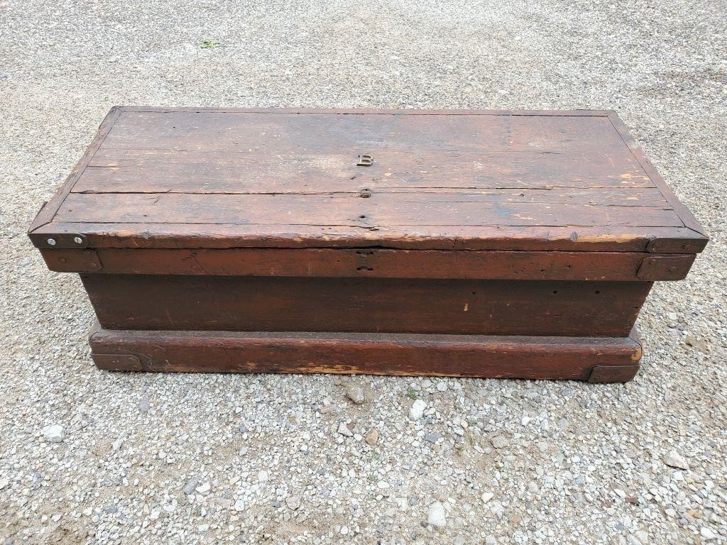 Antique Wooden Tool Chest w/ Wood Blocks